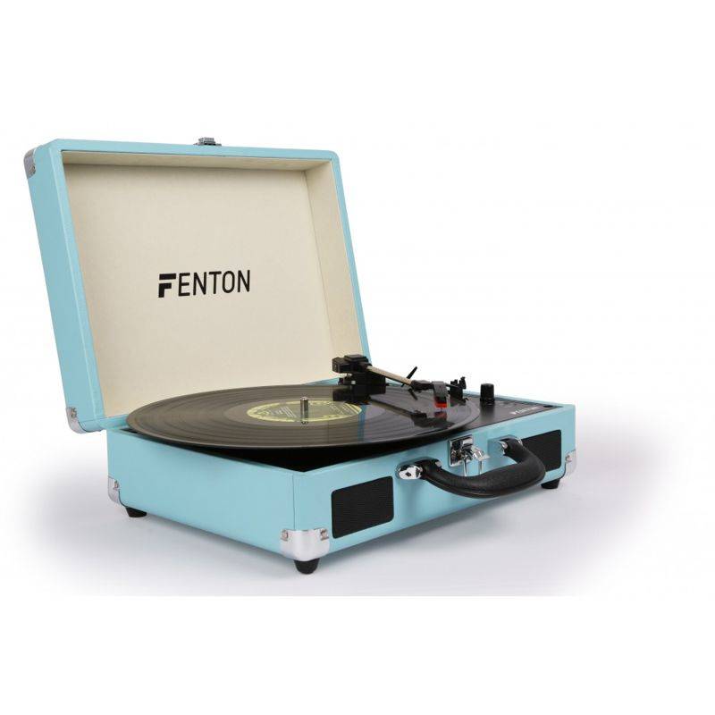 Gramofon w niebieskiej walizce Fenton RP115 + WINYL GRATIS