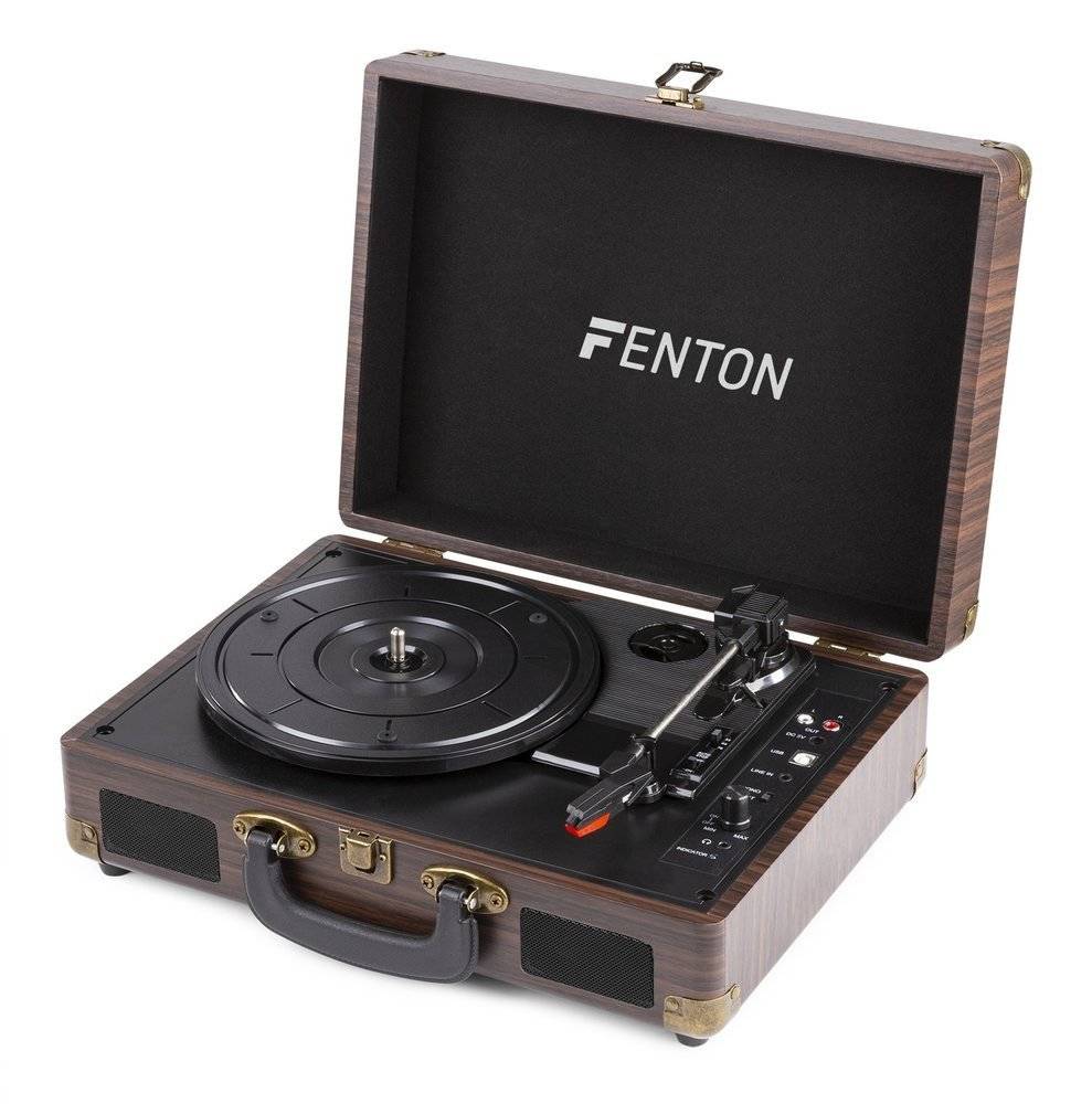 Gramofon w walizce RP115B Fenton brązowy+ case na winyle+ winyl gratis