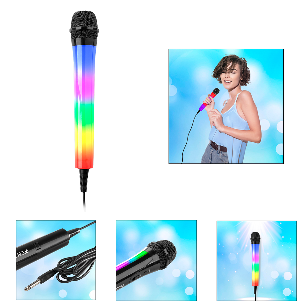 Mikrofon karaoke z oświetleniem LED RGB  KMD55B czarny 