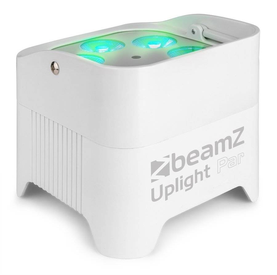 Oświetlacz akumulatorowy LED Uplight Par 6x12W RGBWA-UV z bezprzewodowym DMX - BIAŁY i osłona przeciwdeszczowa