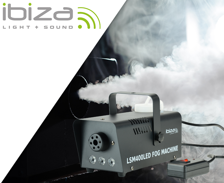 Wytwornica dymu 400W z efektem LED Ibiza LSM400LED-BK